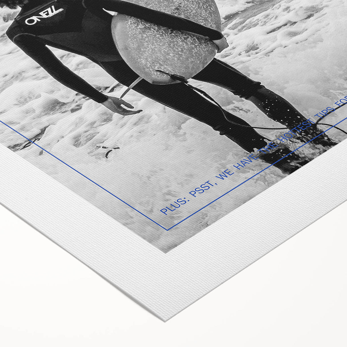 Black and White Surfer Coastal Wall Art - Magazine Style Ocean Print