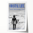 Black and White Surfer Coastal Wall Art - Magazine Style Ocean Print