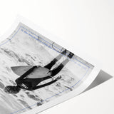 Black and White Surfer Coastal Wall Art - Magazine Style Ocean Print