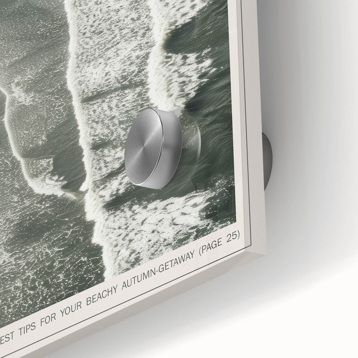 Magazine Style Coastal Waves Wall Art - Vintage Aerial Ocean Print