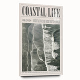 Magazine Style Coastal Waves Wall Art - Vintage Aerial Ocean Print