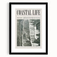 Magazine Style Coastal Waves Wall Art - Vintage Aerial Ocean Print