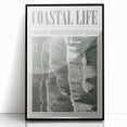 Magazine Style Coastal Waves Wall Art - Vintage Aerial Ocean Print
