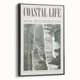 Magazine Style Coastal Waves Wall Art - Vintage Aerial Ocean Print