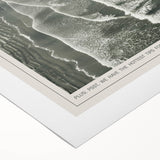 Magazine Style Coastal Waves Wall Art - Vintage Aerial Ocean Print