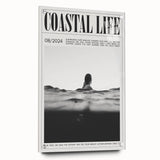 Coastal Wall Art - Surfer in Ocean Waves - Nautical Beach-Themed Print