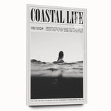 Coastal Wall Art - Surfer in Ocean Waves - Nautical Beach-Themed Print