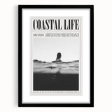 Coastal Wall Art - Surfer in Ocean Waves - Nautical Beach-Themed Print