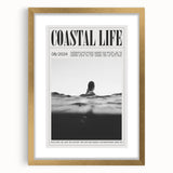 Coastal Wall Art - Surfer in Ocean Waves - Nautical Beach-Themed Print