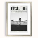 Coastal Wall Art - Surfer in Ocean Waves - Nautical Beach-Themed Print