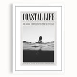 Coastal Wall Art - Surfer in Ocean Waves - Nautical Beach-Themed Print