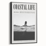 Coastal Wall Art - Surfer in Ocean Waves - Nautical Beach-Themed Print