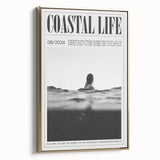 Coastal Wall Art - Surfer in Ocean Waves - Nautical Beach-Themed Print