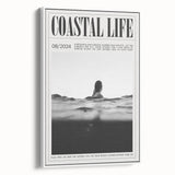 Coastal Wall Art - Surfer in Ocean Waves - Nautical Beach-Themed Print