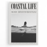 Coastal Wall Art - Surfer in Ocean Waves - Nautical Beach-Themed Print