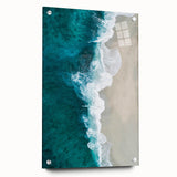 Coastal Wall Art: Aerial Ocean Waves and Sandy Beach - Beach-Themed Decor