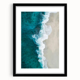 Coastal Wall Art: Aerial Ocean Waves and Sandy Beach - Beach-Themed Decor