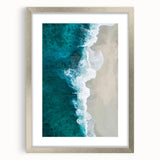 Coastal Wall Art: Aerial Ocean Waves and Sandy Beach - Beach-Themed Decor