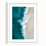 Coastal Wall Art: Aerial Ocean Waves and Sandy Beach - Beach-Themed Decor