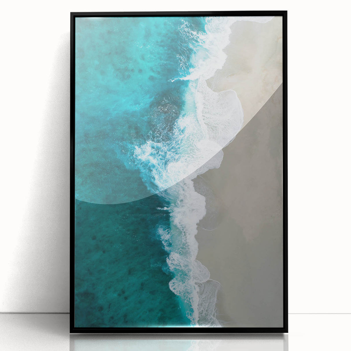Coastal Wall Art: Aerial Ocean Waves and Sandy Beach - Beach-Themed Decor