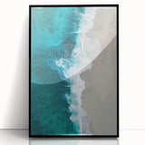 Coastal Wall Art: Aerial Ocean Waves and Sandy Beach - Beach-Themed Decor