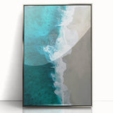 Coastal Wall Art: Aerial Ocean Waves and Sandy Beach - Beach-Themed Decor