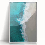 Coastal Wall Art: Aerial Ocean Waves and Sandy Beach - Beach-Themed Decor