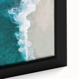 Coastal Wall Art: Aerial Ocean Waves and Sandy Beach - Beach-Themed Decor