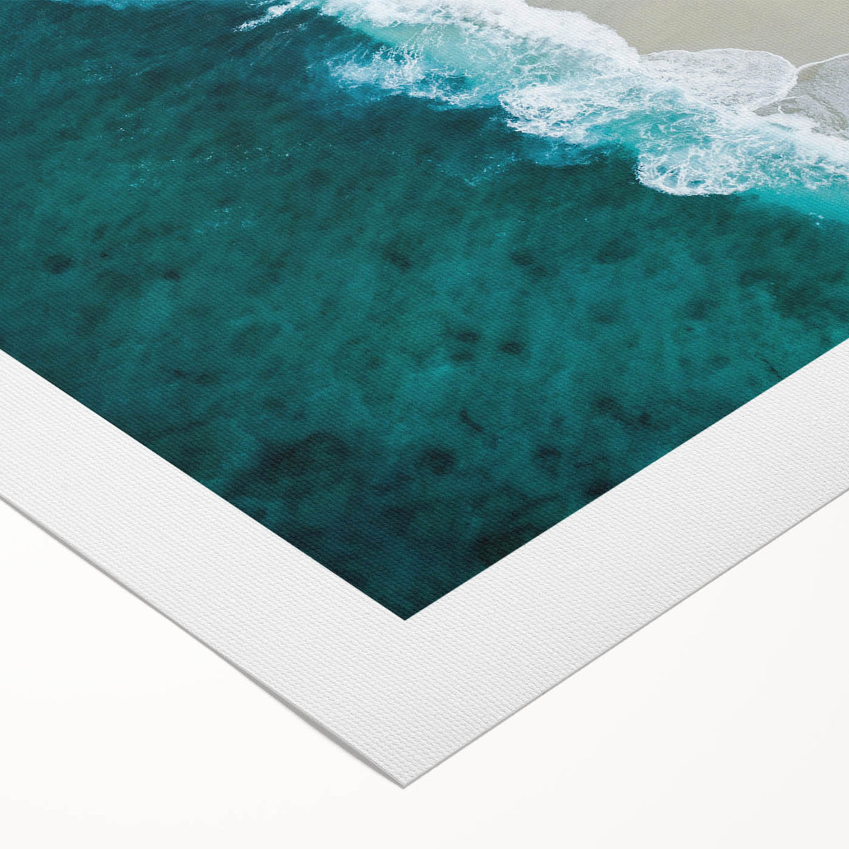 Coastal Wall Art: Aerial Ocean Waves and Sandy Beach - Beach-Themed Decor