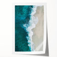 Coastal Wall Art: Aerial Ocean Waves and Sandy Beach - Beach-Themed Decor