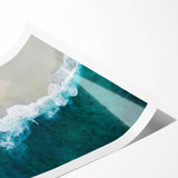 Coastal Wall Art: Aerial Ocean Waves and Sandy Beach - Beach-Themed Decor