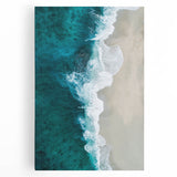 Coastal Wall Art: Aerial Ocean Waves and Sandy Beach - Beach-Themed Decor