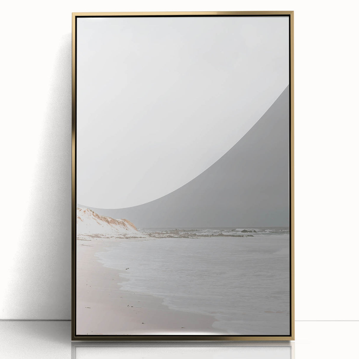 Coastal Wall Art: Minimalist Sandy Shoreline - Serene Beach Decor Print
