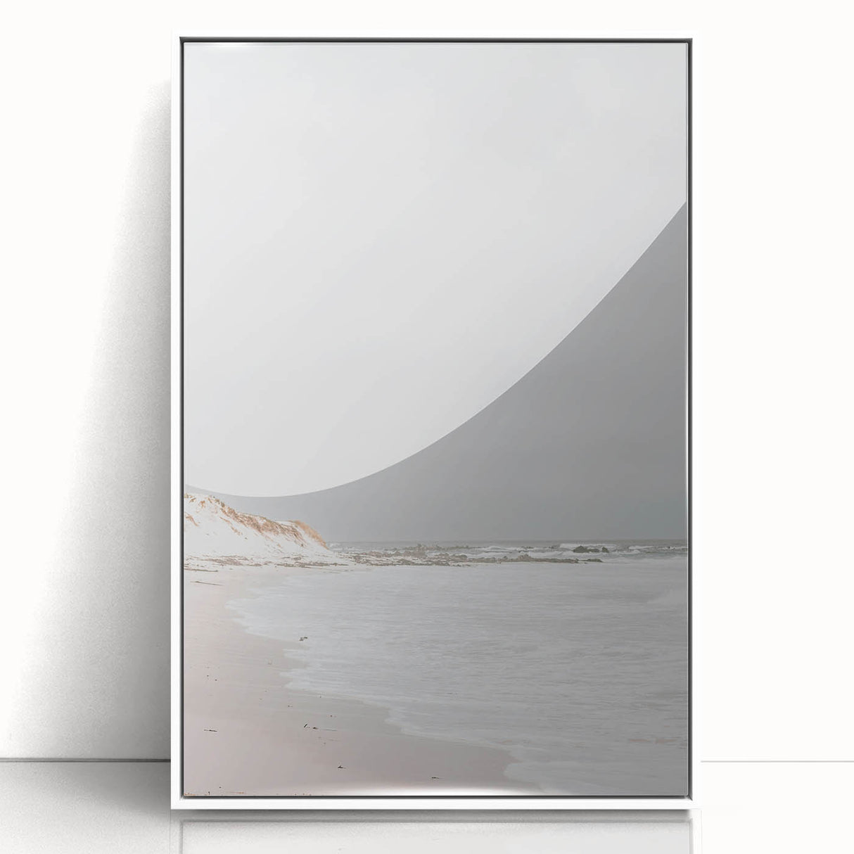 Coastal Wall Art: Minimalist Sandy Shoreline - Serene Beach Decor Print
