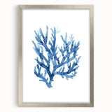 Coastal Wall Art: Blue Coral Illustration - Ocean-Inspired Nautical Print
