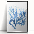 Coastal Wall Art: Blue Coral Illustration - Ocean-Inspired Nautical Print