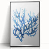 Coastal Wall Art: Blue Coral Illustration - Ocean-Inspired Nautical Print