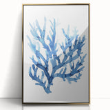 Coastal Wall Art: Blue Coral Illustration - Ocean-Inspired Nautical Print