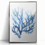 Coastal Wall Art: Blue Coral Illustration - Ocean-Inspired Nautical Print