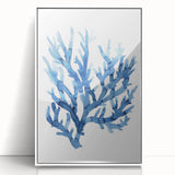 Coastal Wall Art: Blue Coral Illustration - Ocean-Inspired Nautical Print