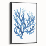 Coastal Wall Art: Blue Coral Illustration - Ocean-Inspired Nautical Print