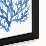 Coastal Wall Art: Blue Coral Illustration - Ocean-Inspired Nautical Print