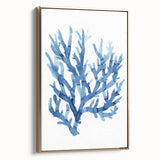 Coastal Wall Art: Blue Coral Illustration - Ocean-Inspired Nautical Print