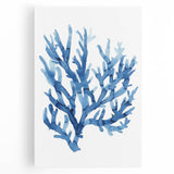 Coastal Wall Art: Blue Coral Illustration - Ocean-Inspired Nautical Print