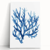Coastal Wall Art: Blue Coral Illustration - Ocean-Inspired Nautical Print
