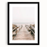 Coastal Wall Art: Beach Boardwalk View - Tranquil Seaside Nautical Print