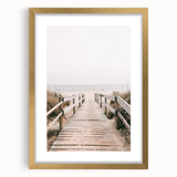 Coastal Wall Art: Beach Boardwalk View - Tranquil Seaside Nautical Print