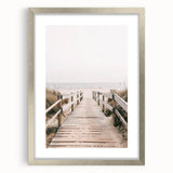 Coastal Wall Art: Beach Boardwalk View - Tranquil Seaside Nautical Print