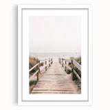 Coastal Wall Art: Beach Boardwalk View - Tranquil Seaside Nautical Print