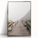 Coastal Wall Art: Beach Boardwalk View - Tranquil Seaside Nautical Print